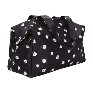 Alice + Olivia Black Daisey Canvas   Bag